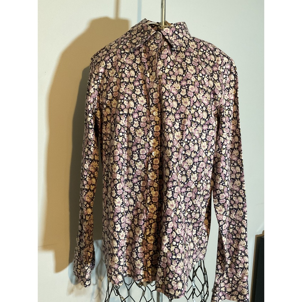 Chaps Womens Purple Ditsy Floral Button Down Long Sleeve Shirt Size M